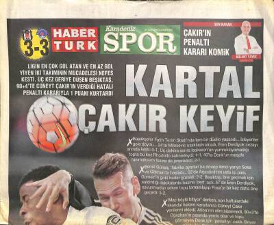 Haber Türk Gazetesi Karadeniz Spor Eki 31 Ekim 2015 - Cüneyt Çakırın Penaltı Kararı Komik GZ105810 - 1