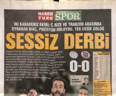 Haber Türk Gazetesi Karadeniz Spor Eki 4 Şubat 2014 - Ç. Rize Ve Trabzon Arasında Oynanan Maç , Pozisyon Doluydu GZ106008 - 1