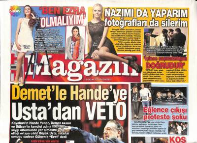 Haber Türk Gazetesi Magazin Eki 10 Kasım 2014 - Sibel Candan Vokalistine Destek - Burak Özçivit Kendini Ödüllendirdi GZ100219 - 1