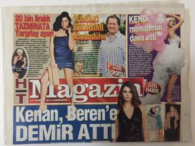 Haber Türk Gazetesi Magazin Eki 10 Temmuz 2013 - Ahmet Özhan İle Röportaj , Kenan Doğulu Beren Saate Demir Attı GZ26386 - 1