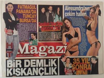 Haber Türk Gazetesi Magazin Eki 13 Mart 2013 - Gözlüklü Hadise , Selçuk Yöntem -Zuhal Olcay 35 Yıl Sonra Aynı Sahnede GZ28166 - 1