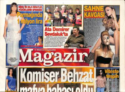 Haber Türk Gazetesi Magazin Eki 16 Nisan 2014 - Russelin Filmi Ortak Değiştirtti - Sibel Canın Parmağında 1 Milyon Lira GZ100267 - 1
