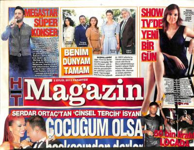 Haber Türk Gazetesi Magazin Eki 2 Eylül 2013 - Serdar Ortaçtan Cinsel Tercih İsyanı GZ98942 - 1