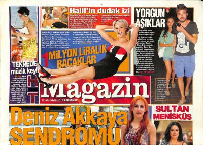 Haber Türk Gazetesi Magazin Eki 22 Ağustos 2013 - Deniz Akkaya Sendromu - Türkan Şoray Menisküs GZ124792 - 1