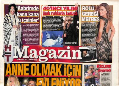 Haber Türk Gazetesi Magazin Eki 23 Eylül 2013 - Bülent Ersoy Kabrimde Kana Kana İçsinler GZ116653 - 1