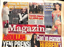 Haber Türk Gazetesi Magazin Eki 28 Kasım 2013 - Hülya Avşardan İnciler - Kerrden Türkçe Twit Geliyorum GZ100429 - 1