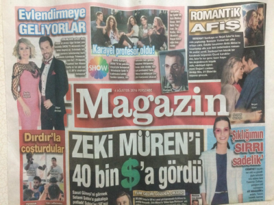 Haber Türk Gazetesi Magazin Eki 4 Ağustos 2016 - Zeki Müreni 40 Bin Dolara Gördü GZ27943 - 1