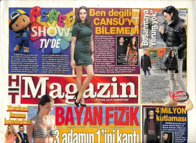 Haber Türk Gazetesi Magazin Eki 4 Ocak 2014 - Tarkandan Yahşi Konser - Ahmet Kural , 4 Milyon Kutlaması GZ100399 - 1