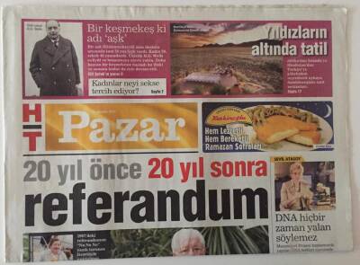 Haber Türk Gazetesi Pazar Eki 22 Ağustos 2010 - Güneş Taner İle Röportaj 20 Yıl Önce 20 Yıl Sonra Referandum GZ28213 - 1