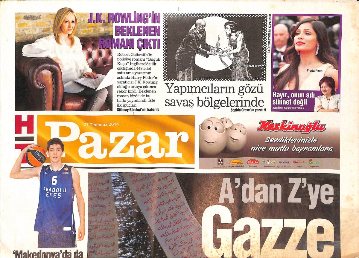 Haber Türk Gazetesi Pazar Eki 27 Temmuz 2014 - Ünlülere Kriz Yönetme Rehberi - A'dan Z'ye Gazze GZ135154 - 1