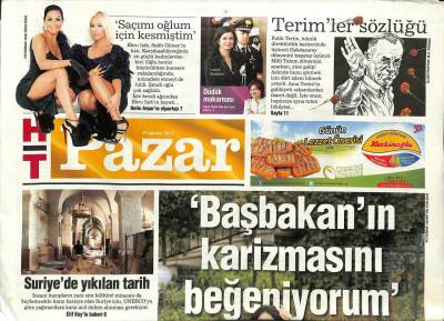 Haber Türk Gazetesi Pazar Eki 29 Ağustos 2013 - Bülent Ersoy Başbakanın Karizmasını Beğeniyorum GZ107428 - 1