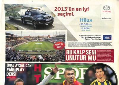 Haber Türk Gazetesi Spor Eki 11 Mayıs 2013 - Ünal Aysaldan Fair-Play Dersi GZ109057 - 1
