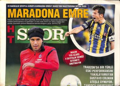 Haber Türk Gazetesi Spor Eki 13 Mart 2013 - Maradona Emre - Gustavo Colman Ateşle Oynuyor GZ124968 - 1