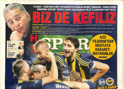 Haber Türk Gazetesi Spor Eki 14 Şubat 2013 - Aziz Yıldırımdan Medyaya Hakaret Maymunlar GZ125489 - 1