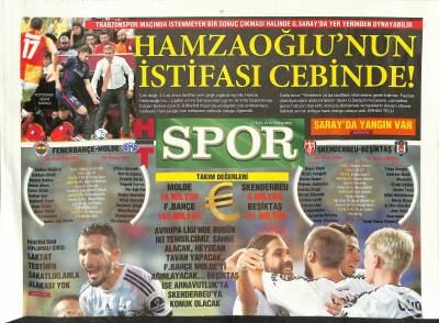 Haber Türk Gazetesi Spor Eki 17 Eylül 2015 - Hamzaoğlunun İstifası Cebinde GZ124884 - 1