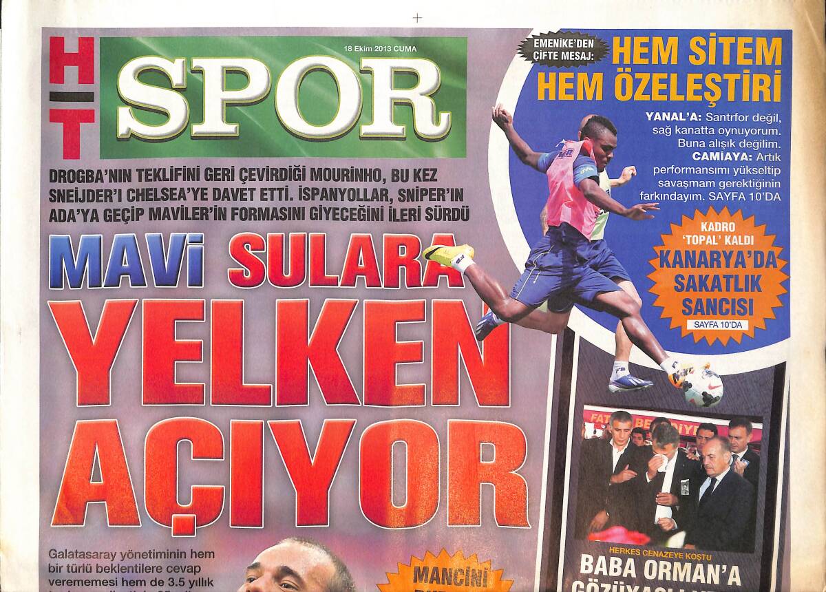 Haber Türk Gazetesi Spor Eki 18 Ekim 2013 - Drogba'nın Teklifini Geri Çevirdiği Mourinho , Bu Kez Sneijder'ı Chelsea'ye Davet Etti GZ134801 - 1