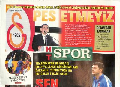 Haber Türk Gazetesi Spor Eki 18 Eylül 2015 - Etonun Sırrı Tatilde - Dursun Özbek , İstifa Etmeyi Düşünmediğini Yineledi Ve Ekledi Pes Etmeyiz GZ124913 - 1