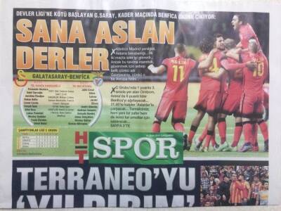 Haber Türk Gazetesi Spor Eki 21 Ekim 2015 - Sana Aslan Derler Galatasaray GZ29477 - 1