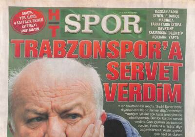 Haber Türk Gazetesi Spor Eki 22 Şubat 2015 - Sadri Şener Trabzonspora Servet Verdim - Aslanda Sıkıntı Üstüne Sıkıntı GZ124970 - 1