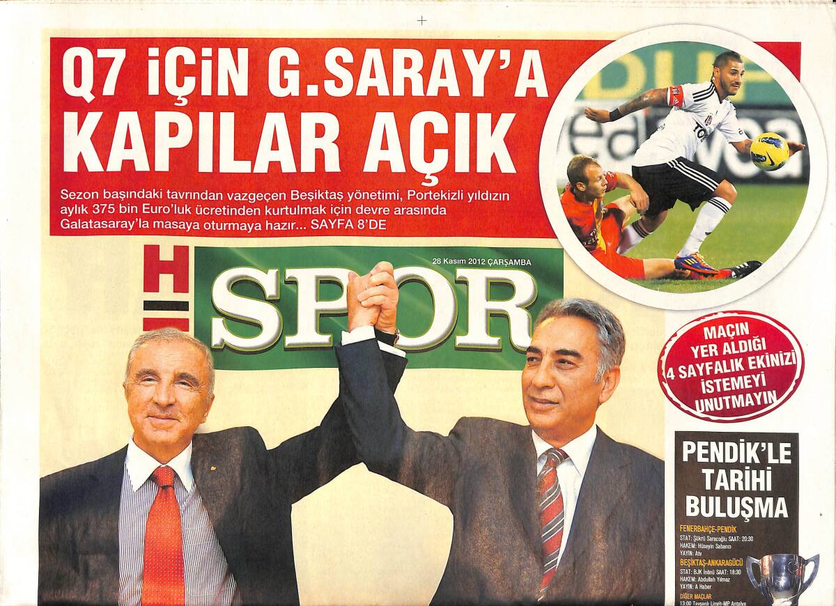 Haber Türk Gazetesi Spor Eki 28 Kasım 2012 - Q7 İçin Galatasaray'a Kapılar Açık - Adnan Polat'ı Tarihten Sildiler GZ134884 - 1