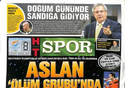 Haber Türk Gazetesi Spor Eki 30 Ağustos 2013 - Galatasaray Ölüm Grubunda GZ107012 - 1
