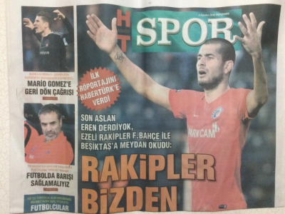 Haber Türk Gazetesi Spor Eki 4 Ağustos 2016 - Marıo Gomeze Geri Dön Çağrısı GZ27942 - 1