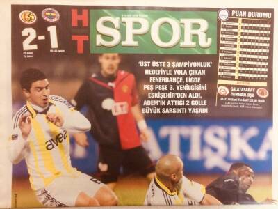 Haber Türk Gazetesi Spor Eki 6 Aralık 2009 - Fenerbahçe Üst Üste 3. Yenilgisini Aldı GZ40151 - 1
