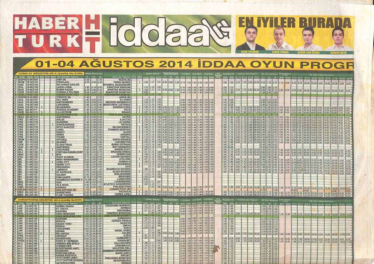 Habertürk Gazetesi 1 Ağustos 2012 - Kırmızı Şeytanlar - Gollü Başlangıç! GZ137249 - 1