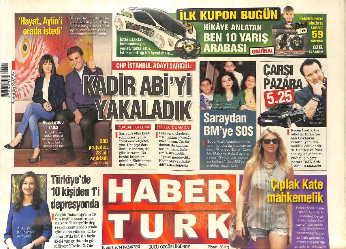 Habertürk Gazetesi 10 Mart 2014 - Çağlayan'a Yahudi Tepkisi - Drogba Sözleşmeyi İmzalamıyor! GZ136677 - 1