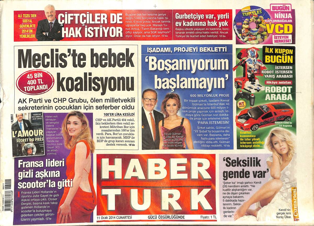 Habertürk Gazetesi 11 Ocak 2014 - Meclis'te Bebek Koalisyonu - Teknik Direktör Roberto Mancini: Türk Hocalar Geri Kalmış! GZ136680 - 1