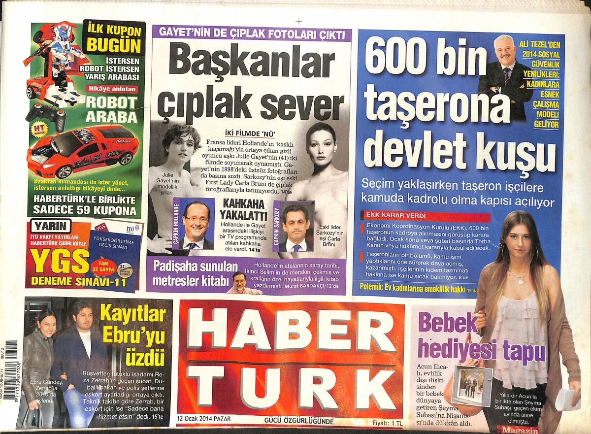 Habertürk Gazetesi 12 Ocak 2014 - Acun Ilıcalı Şeyma Subaşı'na Nişantaşı'ndan Dükkan Aldı - Sergen Yalçın: Mancini Ayağını Denk Alsın GZ137012 - 1