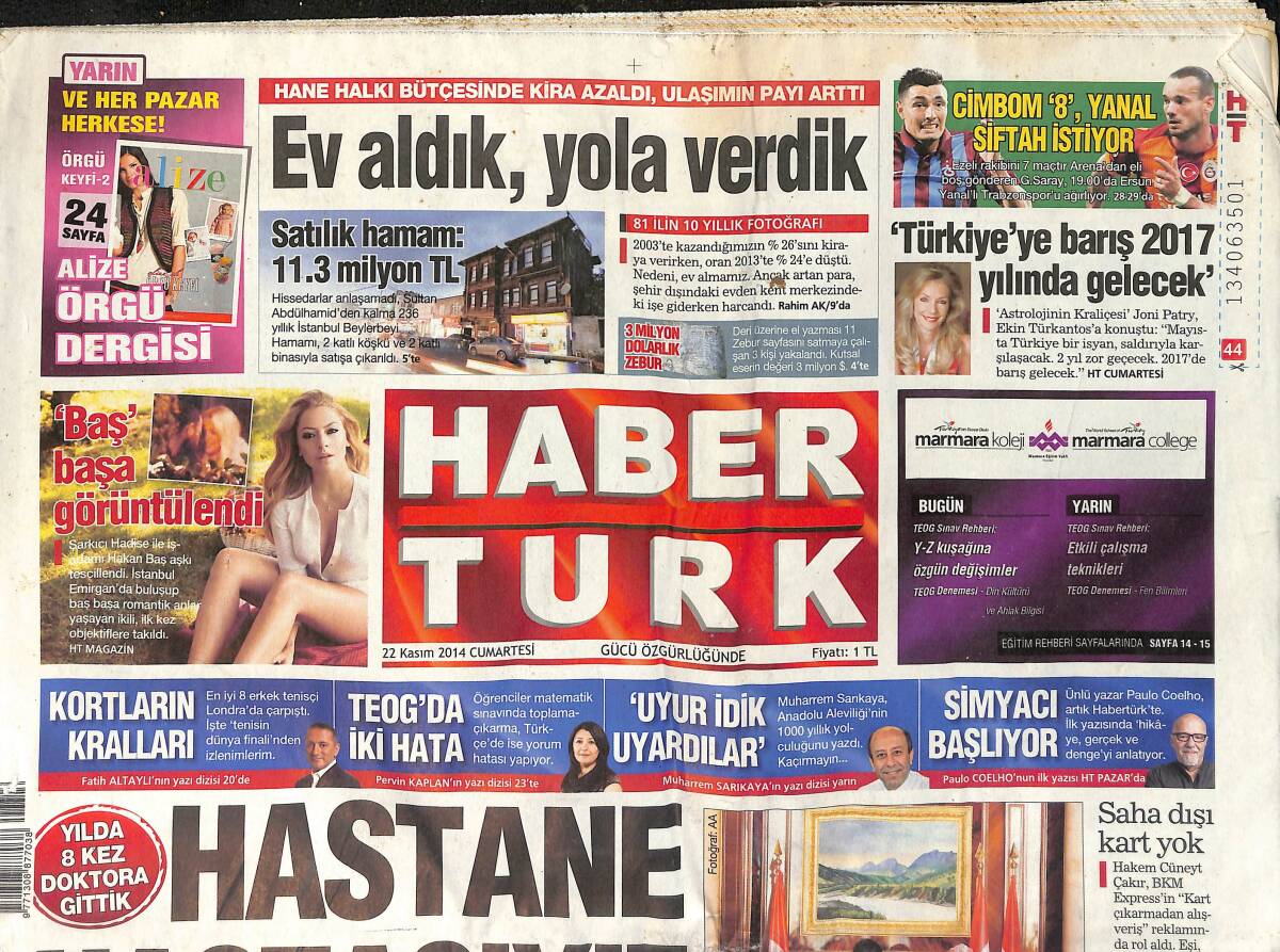 Habertürk Gazetesi 22 Kasım 2014 - Davutoğlu , Erbil'de Konuştu - TEOG Sınav Rehberi GZ153899 - 1
