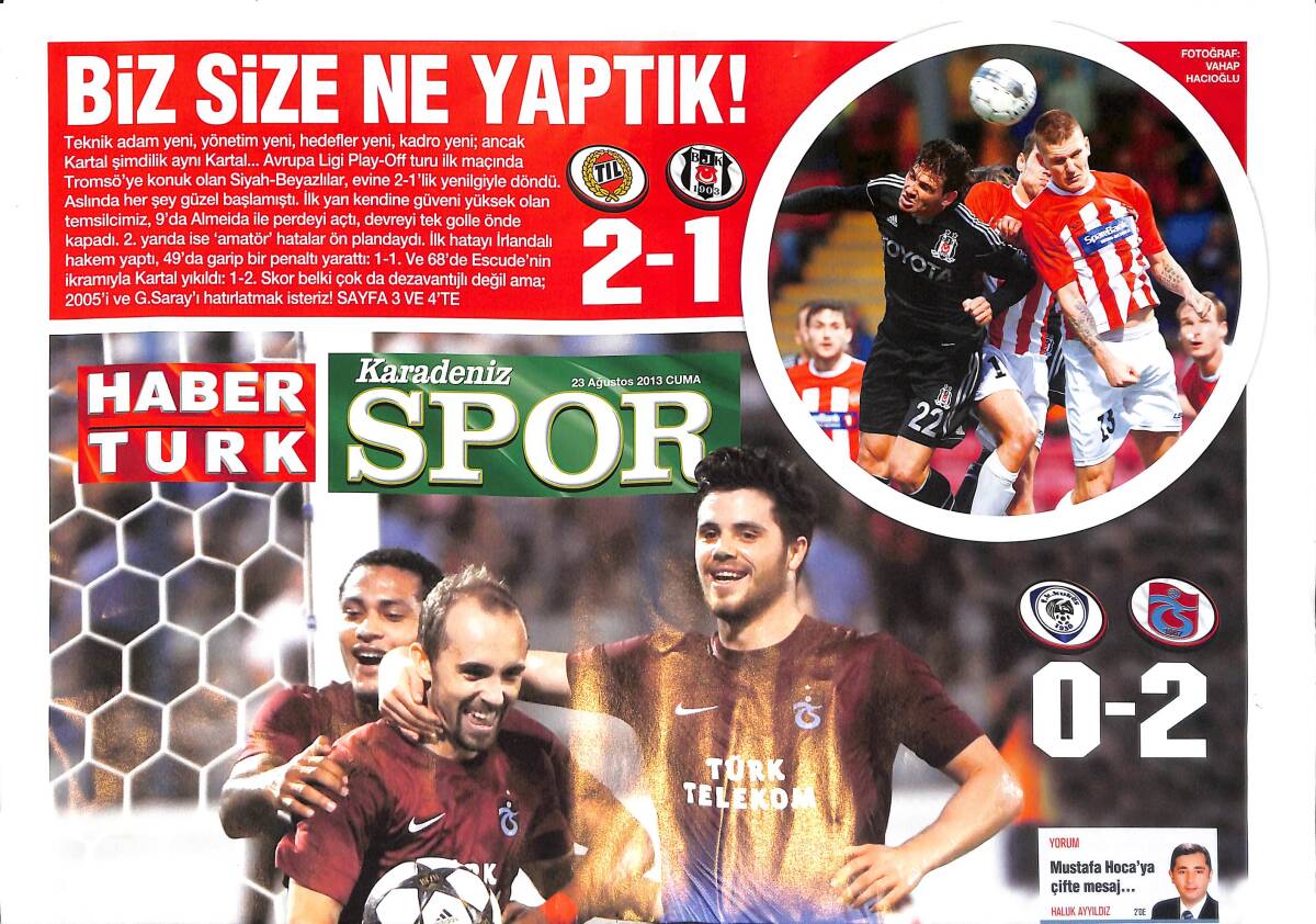 Habertürk Gazetesi 23 Ağustos 2013 - Fikret Orman Müjdesi - Gaziantep Maçı da Olimpiyat Stadı'nda GZ135731 - 1