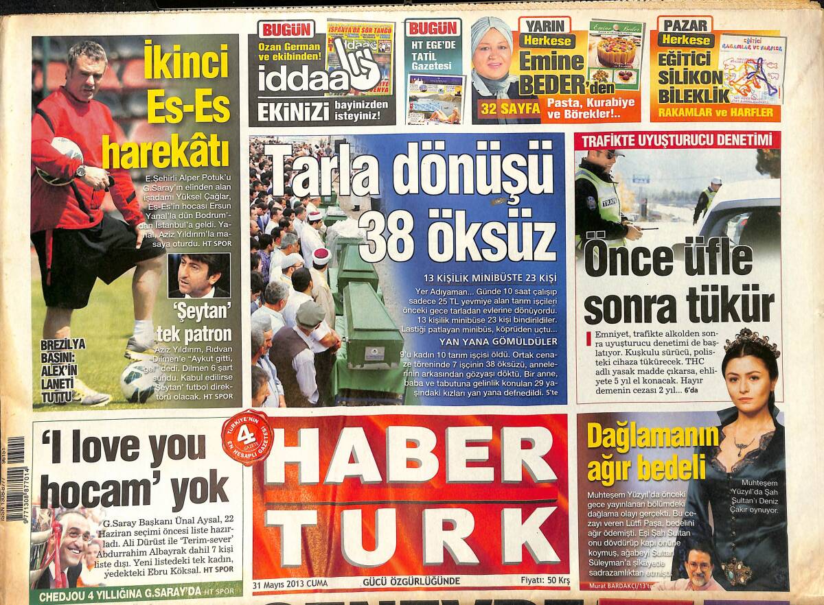 Habertürk Gazetesi 31 Mayıs 2013 - Suriye Ateş Açtı TSK Hemen Karşılık Verdi - Mourinho Yuvasında GZ153897 - 1