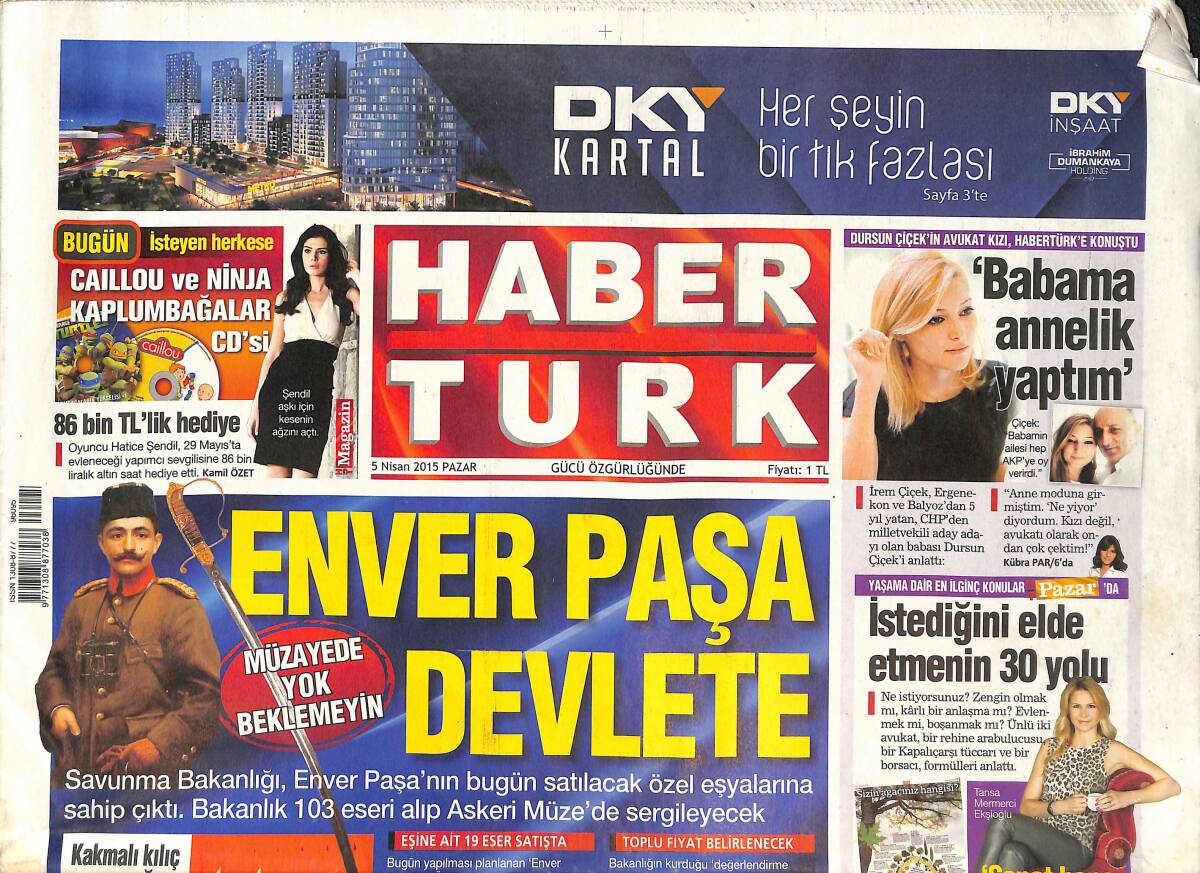 Habertürk Gazetesi 5 Nisan 2015 - Hatice Şendil'Den Sevgilisine 86 Bin TL'LİK Hediye - Usta Sanatçı Kayahan'ı Binlece Kişi Uğurladı! GZ136971 - 1