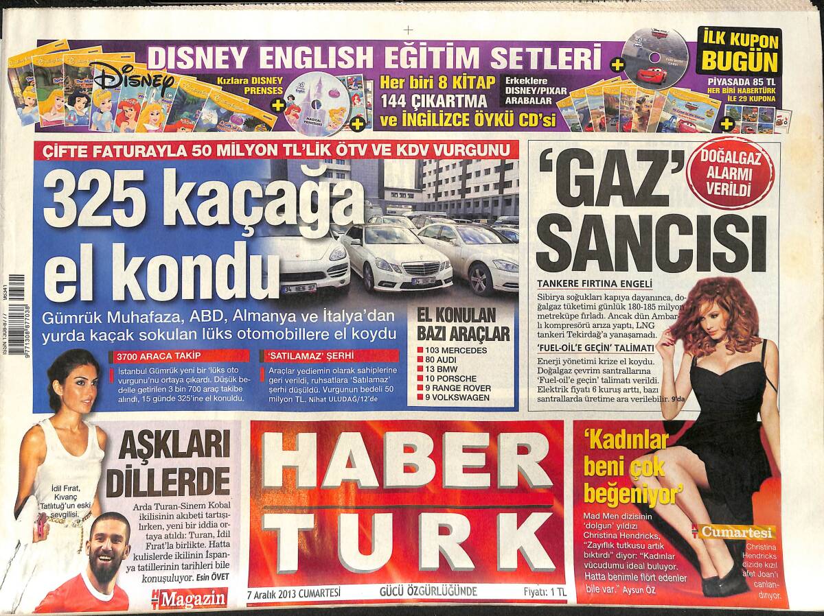 Habertürk Gazetesi 7 Aralık 2013 - Justin Timberlake'a Hücum - Çakıroğlu Depremi GZ153894 - 1
