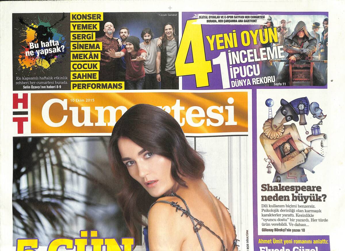 Habertürk Gazetesi Cumartesi Eki 10 Ekim 2015 - Atatürk Havalimanı Zirvede - İstanbul Modaya Doyacak - Maskülen Azis İstanbul'a Geliyor GZ135929 - 1
