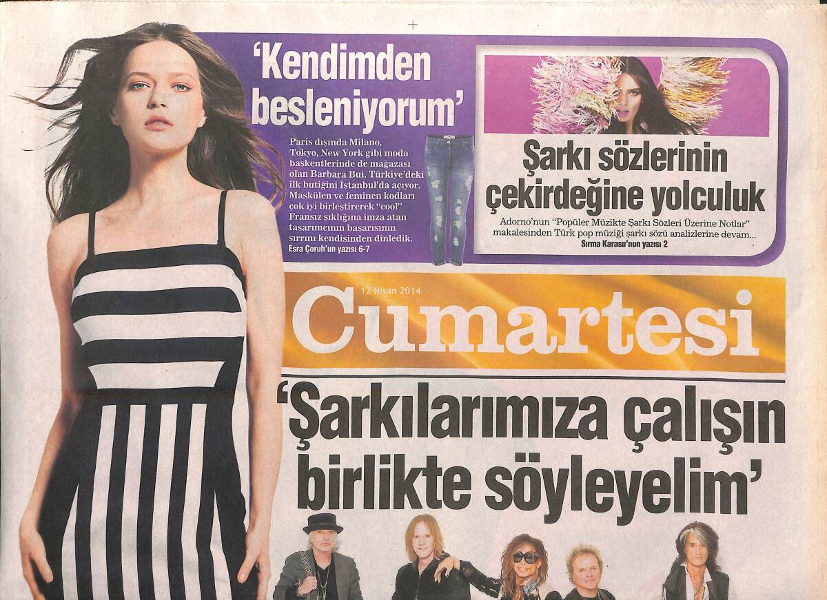 Habertürk Gazetesi Cumartesi Eki 12 Nisan 2014 - Efsane Hard Rock Grubu Aerosmith İlk Kez İstanbul'da - Toki New York'a Taşındı GZ138768 - 1