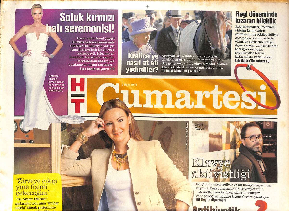 Habertürk Gazetesi Cumartesi Eki 2 Mart 2013 - Pınar Altuğ: Meltem'e de Haluk'a da Acıyorum! - Murat Kekilli: '14 Yıl Önce Fişimi Kendim Çektim' GZ136464 - 1