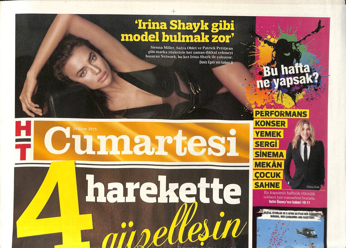 Habertürk Gazetesi Cumartesi Eki 24 Ekim 2015 - Irina Shayk Gibi Model Bulmak Zor - Rambo Mu Conan Mı ? GZ159980 - 1