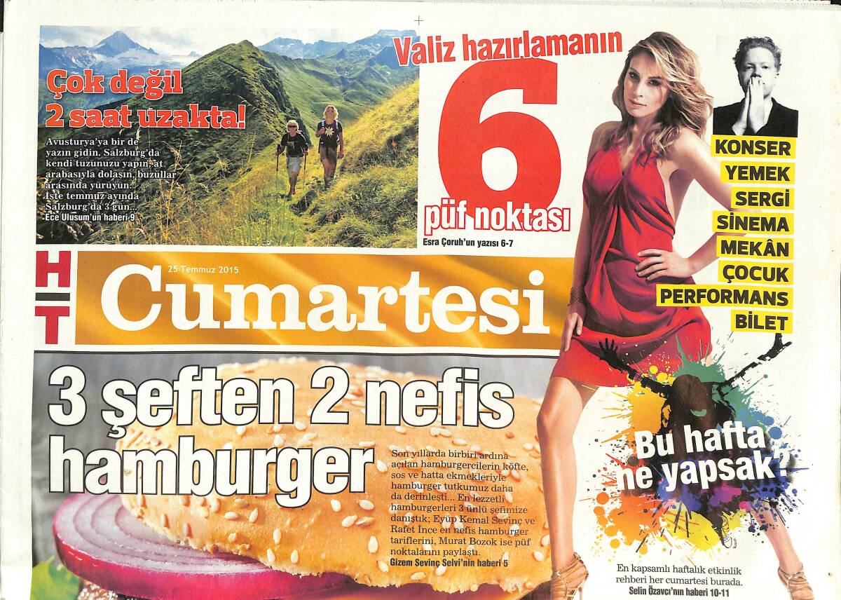Habertürk Gazetesi Cumartesi Eki 25 Temmuz 2015 - Türk Popunda 10 Kırılma Noktası - Dikkat Heidi Çıkabilir GZ135945 - 1