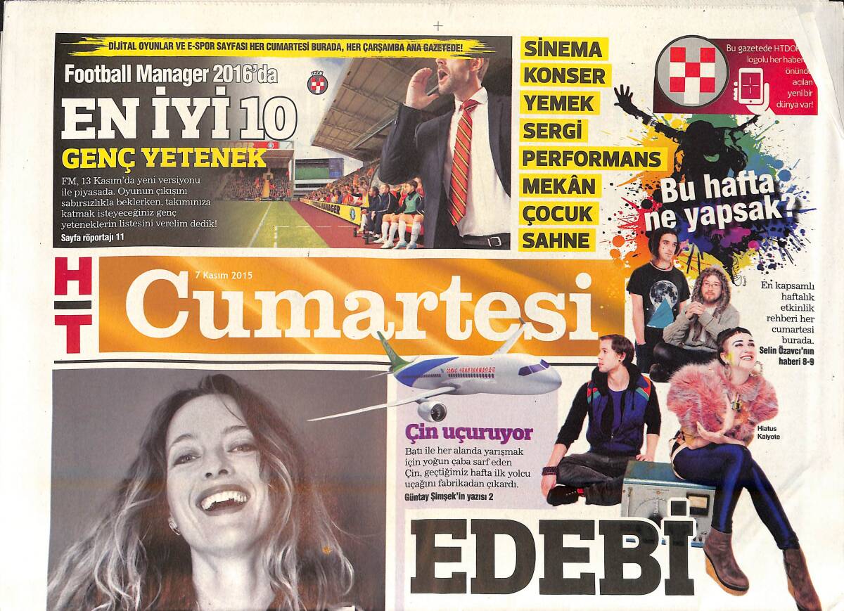 Habertürk Gazetesi Cumartesi Eki 7 Kasım 2015 - İskoç Diyarından İstanbul'a - Popa İlham Veren 7 Albüm GZ159941 - 1