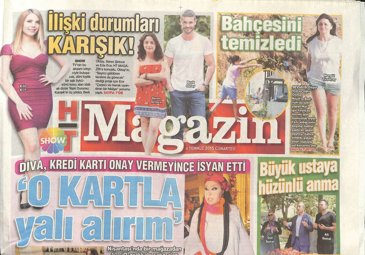Habertürk Gazetesi Magazin Eki 1 Temmuz 2015 - Beyonce'ye Türk Kumaşı - Ajda Pekkan'ın Askerleriyiz - Justin Bieber İlgiden Bunaldı Ağaca Çıktı GZ135986 - 1