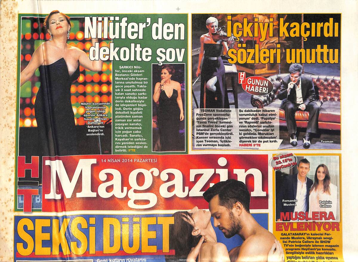 Habertürk Gazetesi Magazin Eki 14 Nisan 2014 - Nilüfer'den Dekolte Şov GZ159481 - 1