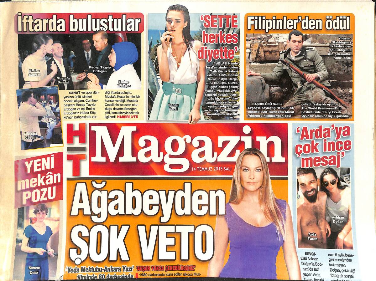 Habertürk Gazetesi Magazin Eki 14 Temmuz 2015 - Arda'ya Çok İnce Mesaj - Sanat Dünyası İftara Akın Etti GZ138707 - 1