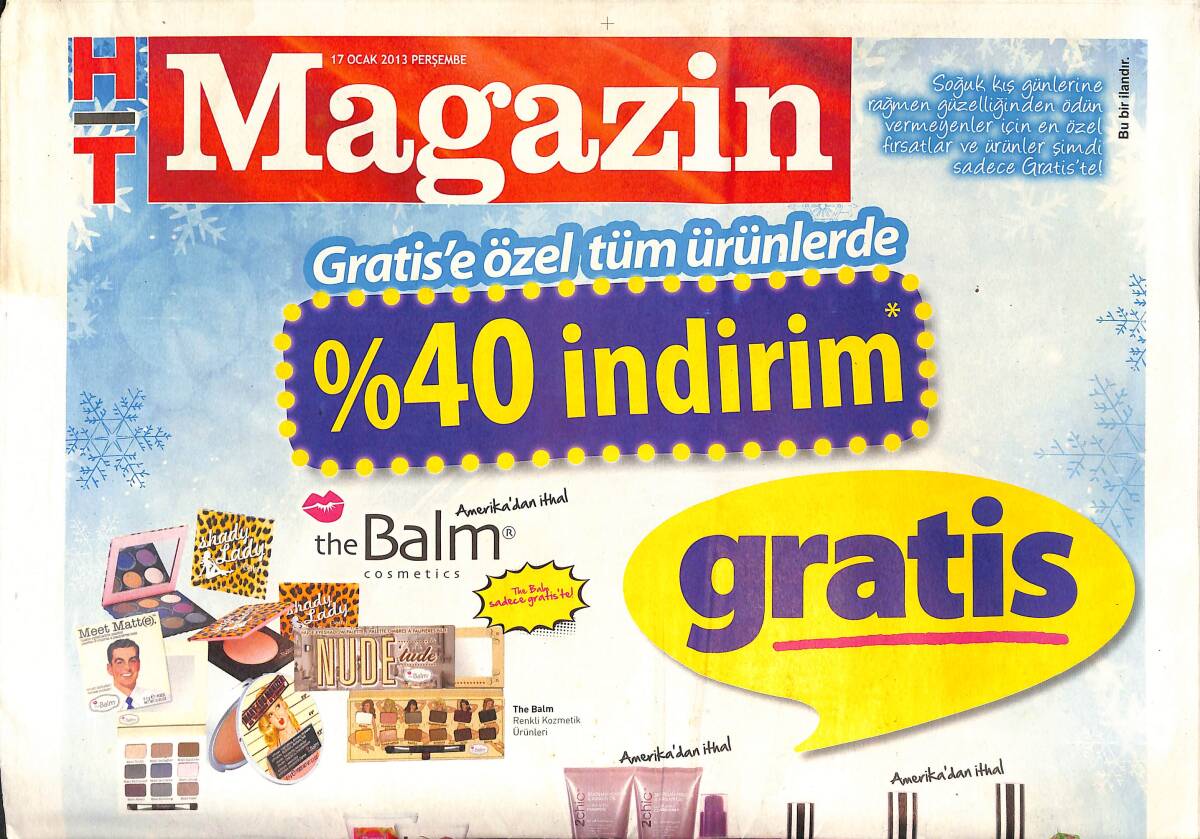 Habertürk Gazetesi Magazin Eki 17 Ocak 2013 - Ümit Karan Survivor Yolcusu - Deniz Seki: Evlilik Kısmet İşi - Özgü Namal: Biz Çok Mutluyuz Arkadaşlar GZ135862 - 1
