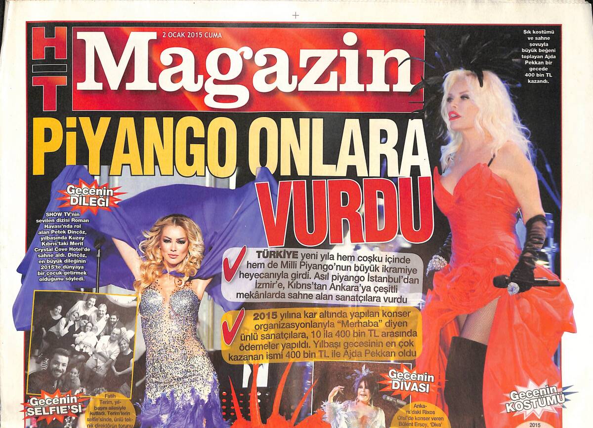 Habertürk Gazetesi Magazin Eki 2 Ocak 2015 - Bu Senenin En Gözde Olayı Ev Partileri - Süperstar Ajda Pekkan Büyüledi GZ135868 - 1