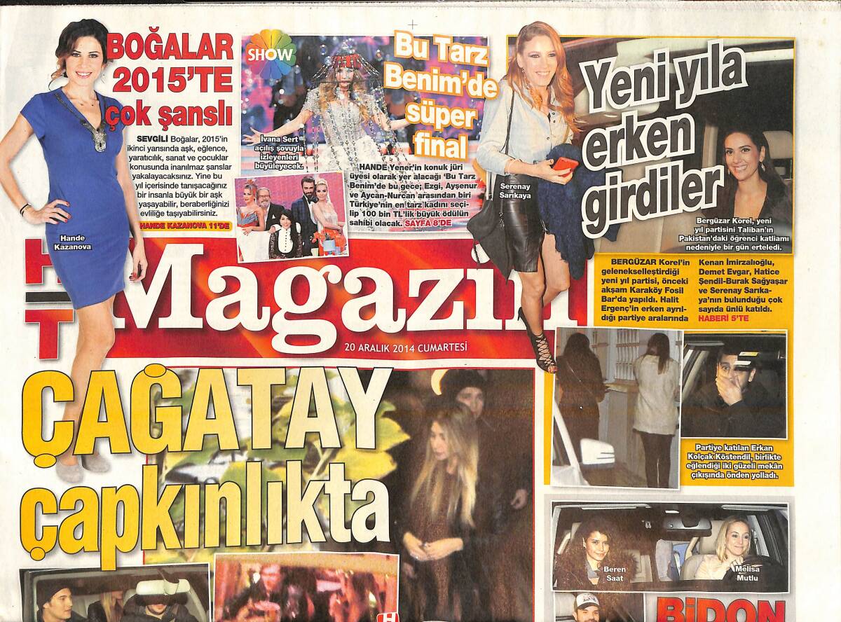 Habertürk Gazetesi Magazin Eki 20 Aralık 2014 - Çağatay Ulusoy Çapkınlıkta - Brad Pitt Juri Olmasın Dikkatimiz Dağılır - Cesur JLO GZ138380 - 1