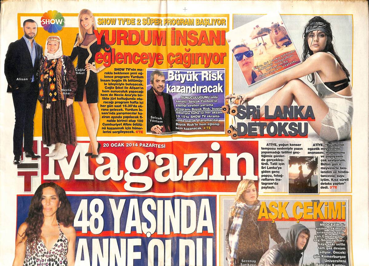 Habertürk Gazetesi Magazin Eki 20 Ocak 2014 - Sibel Can Gelin Oldu - Esin Maraşlıoğlu 48 Yaşında Anne Oldu GZ138513 - 1