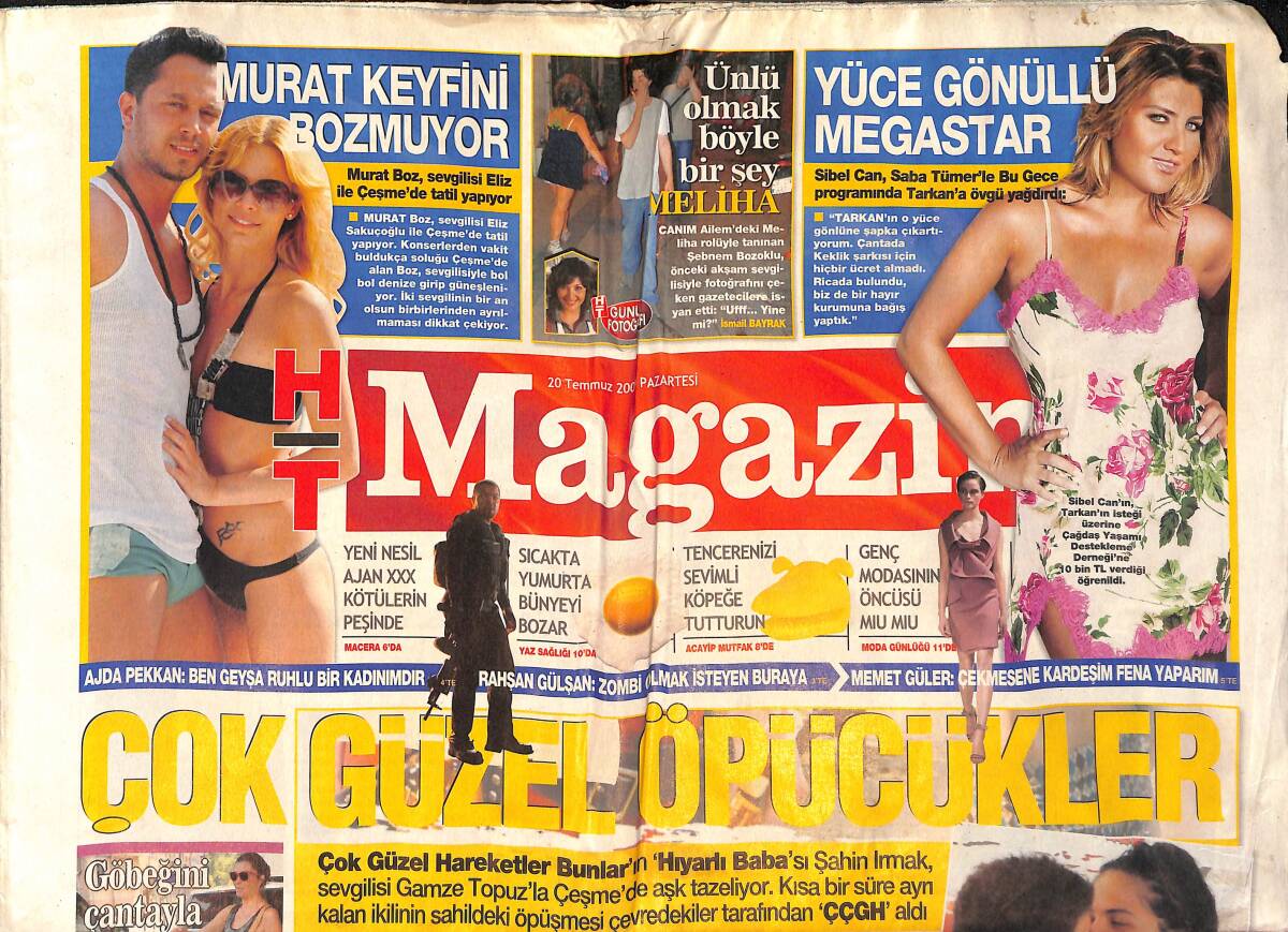 Habertürk Gazetesi Magazin Eki 20 Temmuz 2009 - Deniz Akkaya Göbeğini Çantayla Kapattı - Serdar Ortaç: Kastamonu'dan Kız Alıp Evleneceğim GZ135874 - 1